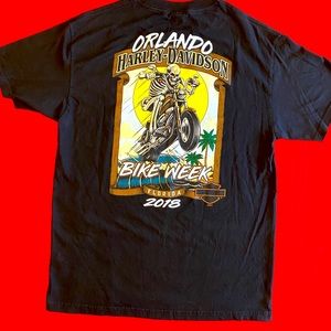 Harley-Davidson Mens Black 2018 Orlando Bike Week T Shirt Size Large